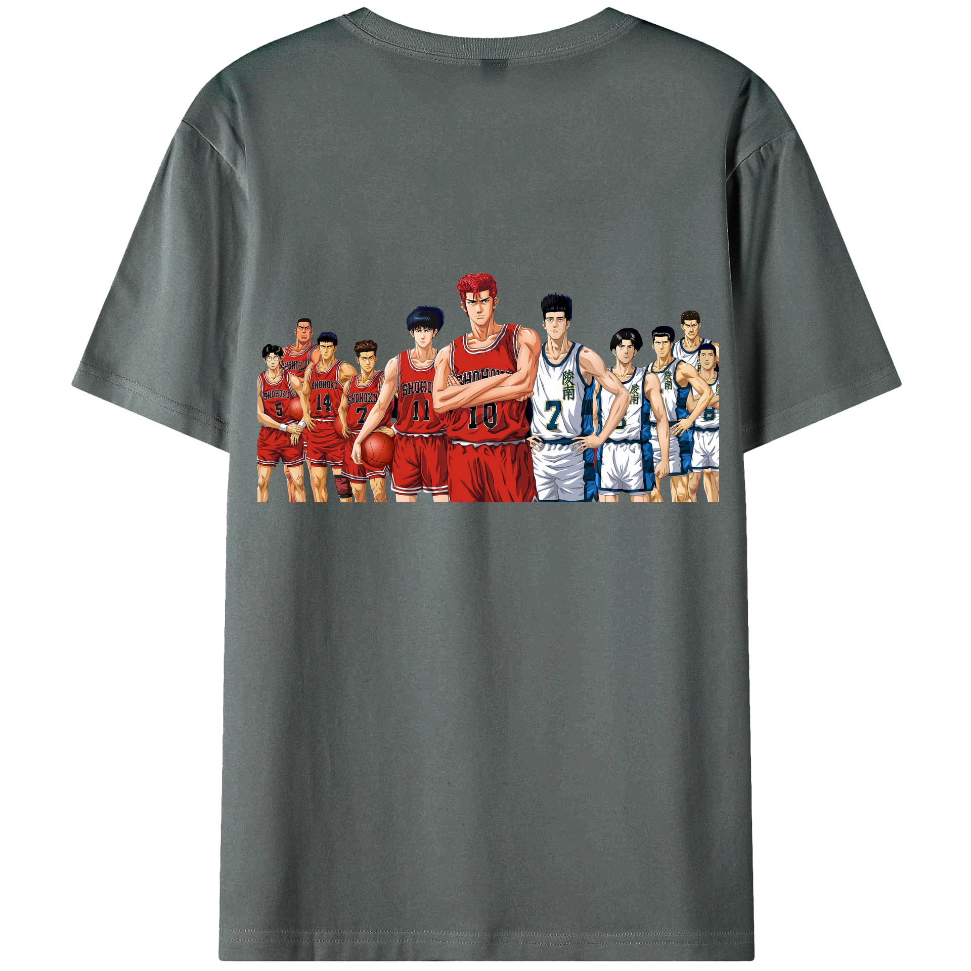 （画像用） SLAM DUNK／スラムダンク 綿100％ メンズ半袖Tシャツ（バックプリント） 通気性